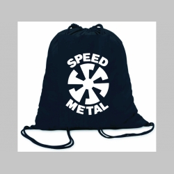 Speed Metal ľahké sťahovacie vrecko ( batôžtek / vak ) s čiernou šnúrkou, 100% bavlna 100 g/m2, rozmery cca. 37 x 41 cm